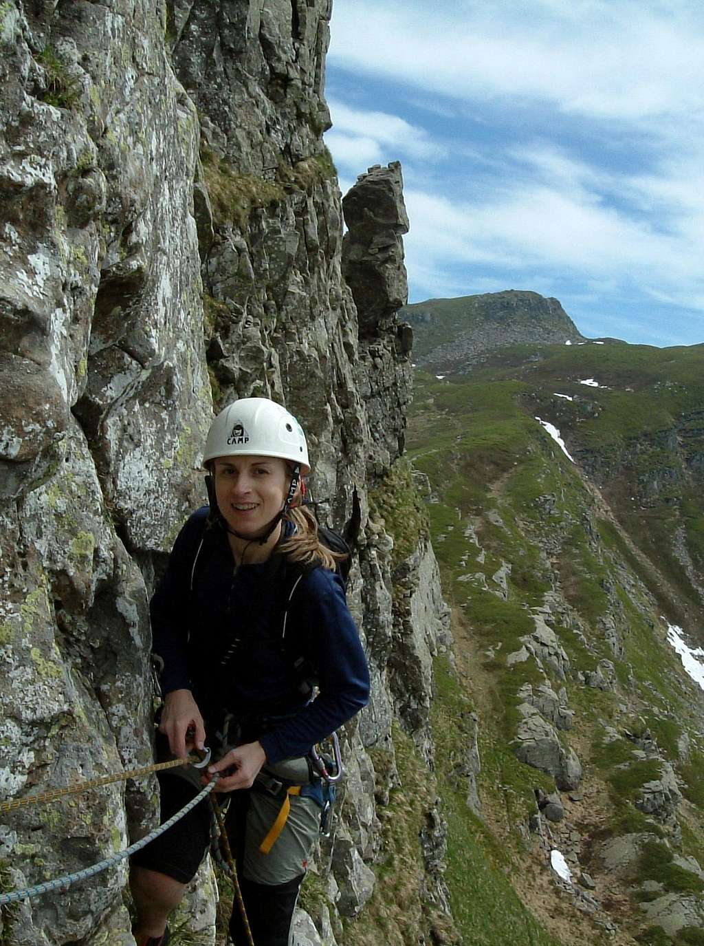 A belay on Amico Mio, Monte Scala