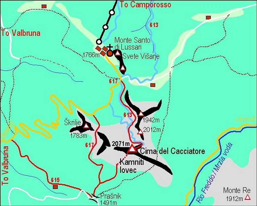A self-made map of Kamniti...