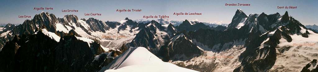 View of Aig. Verte - Aig. de Triolet - Grandes Jorasses - Dent du Géant