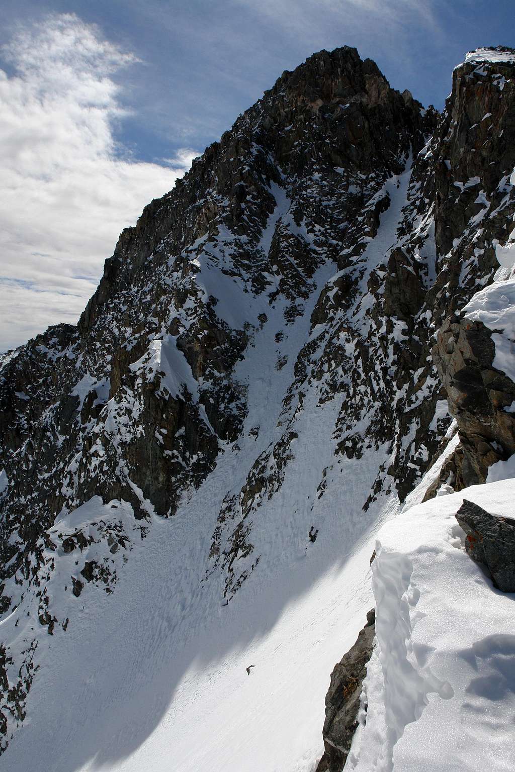 The upper North Couloir 