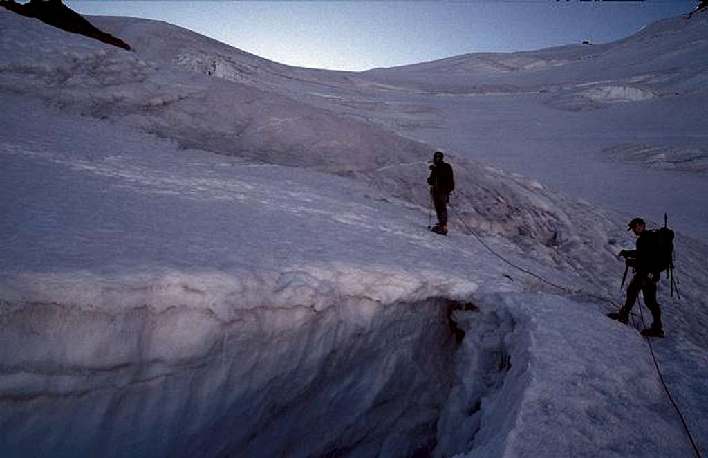 ascent on the Gruben glacier...