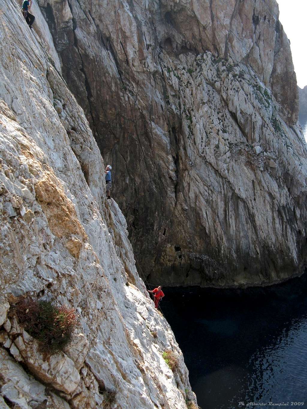 A party on Pranu Sartu cliff  Classic Route, Sardinia West coast