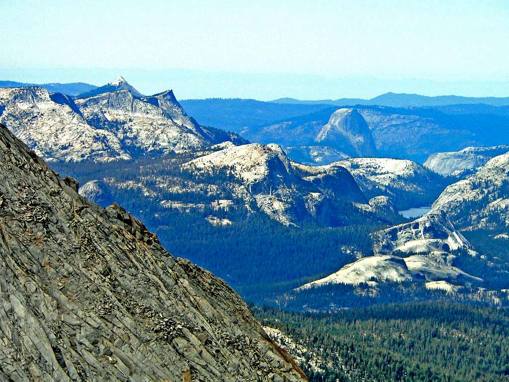 Looking down to Half Dome from North Peak