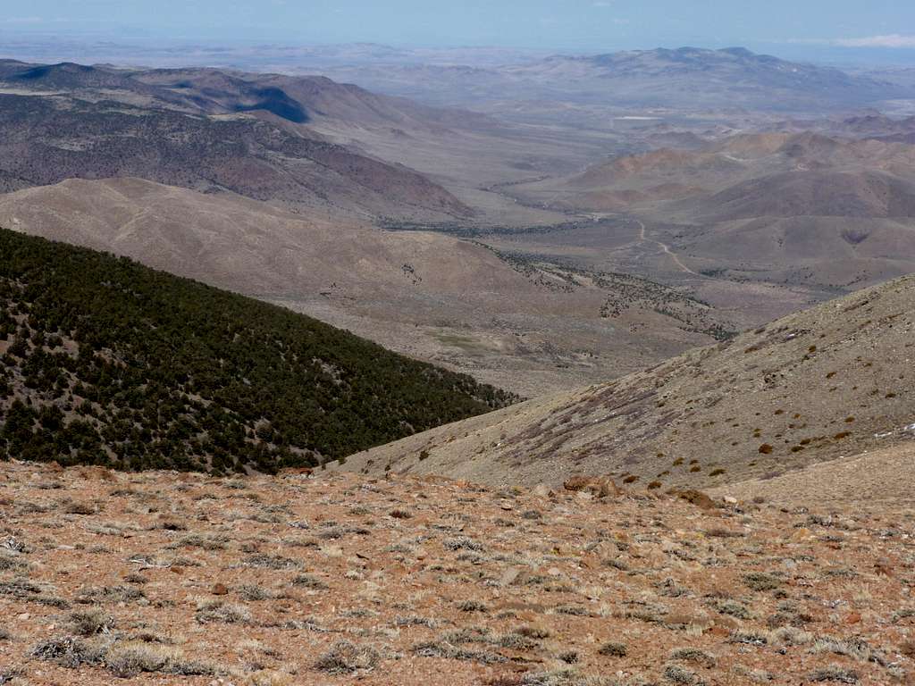 View east from the north ridge into the Nevada desert