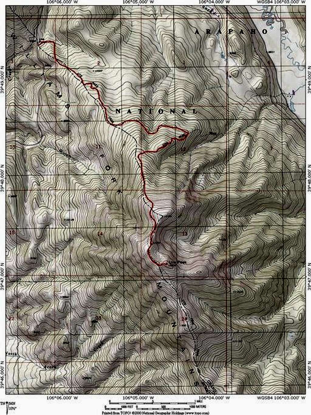 The route on Ute Peak from...