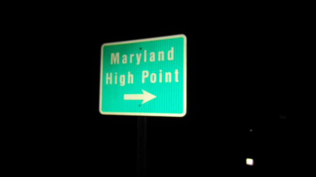 MD High Point sign on Route 219 