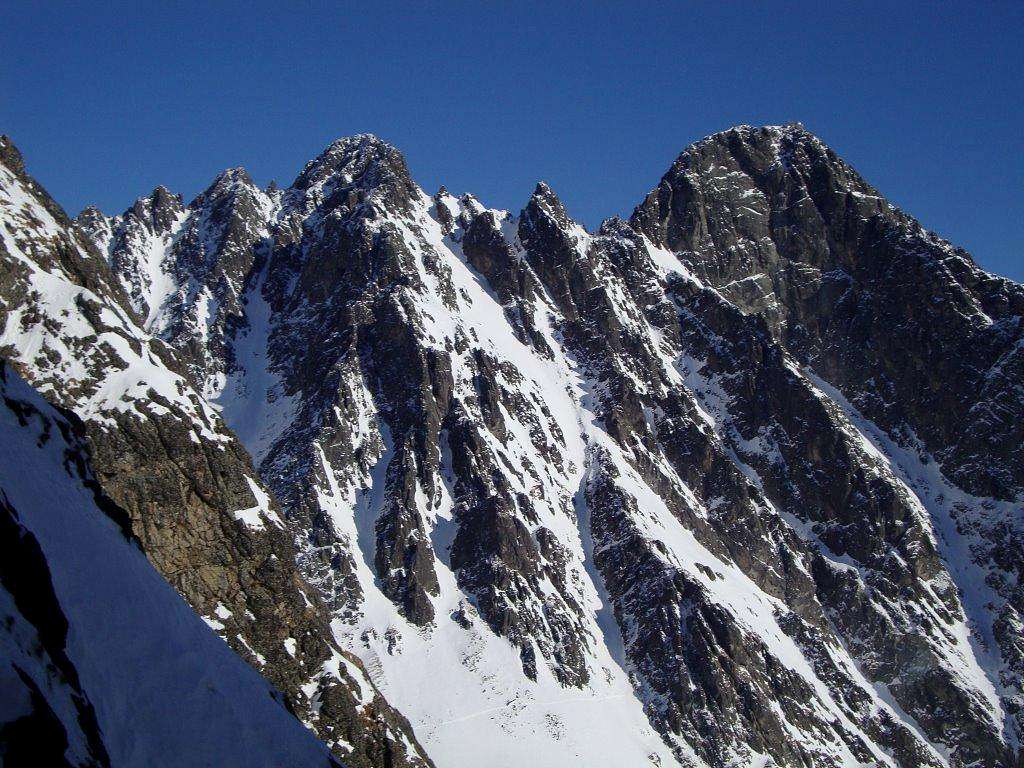 Lomnicky and Pysny Stit connected by the ridge