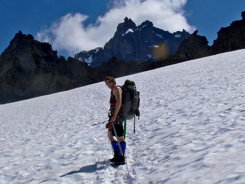 Collin approaching Base Camp