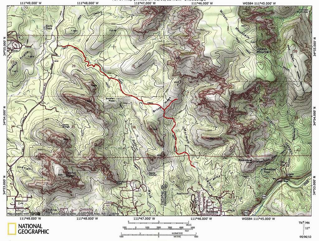 Brins Mesa Trail Map