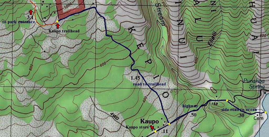 Kaupo Gap map detail