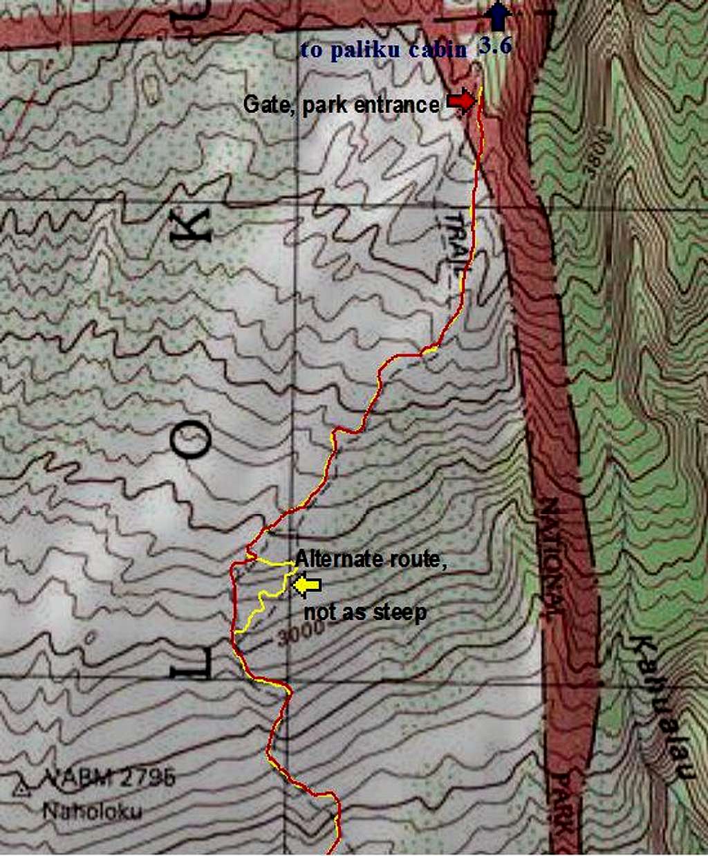 Upper section of the Kaupo route