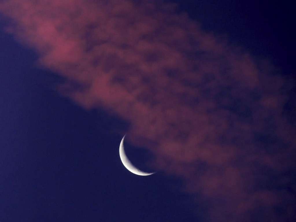 Pink Clouds with the Moon