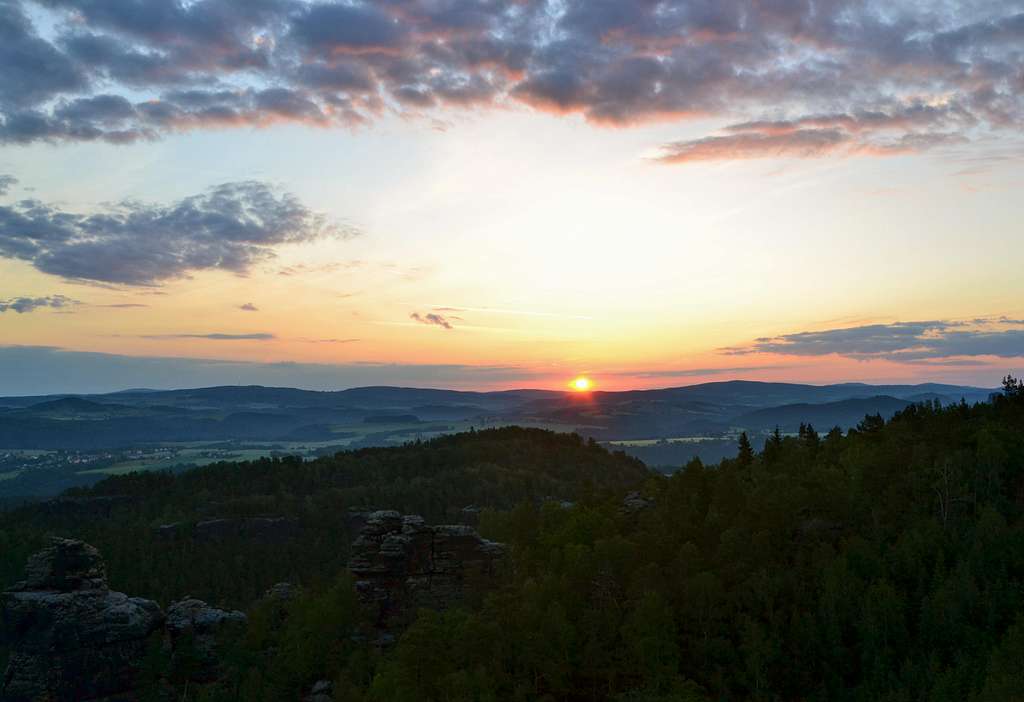 Sunrise at 5:00 a. m., seen from the Papststein