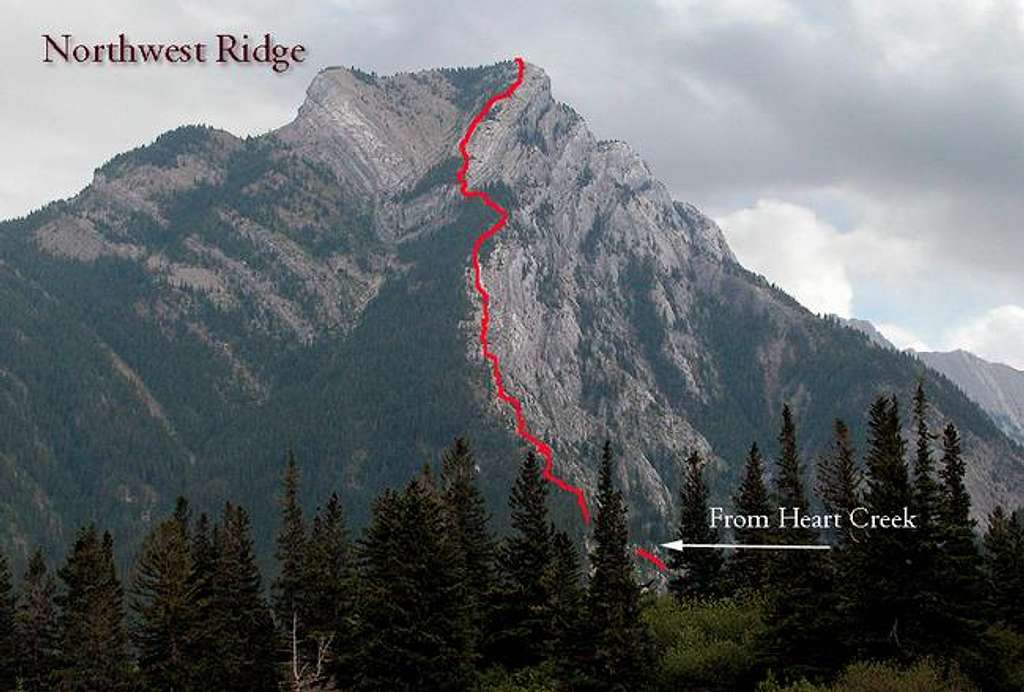 The Northwest ridge route up...
