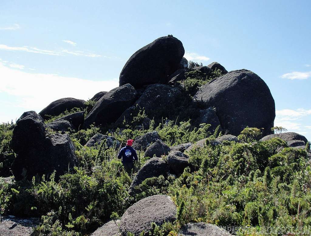 The summit boulders of 