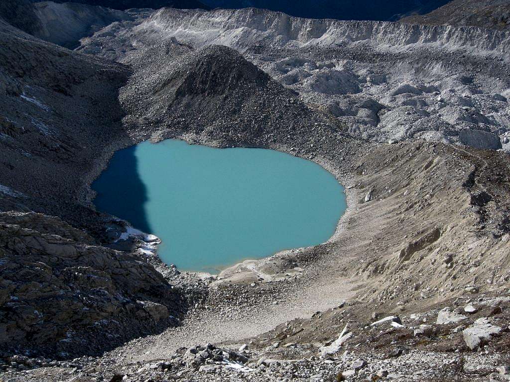 Glacial lake at the base of Pisco