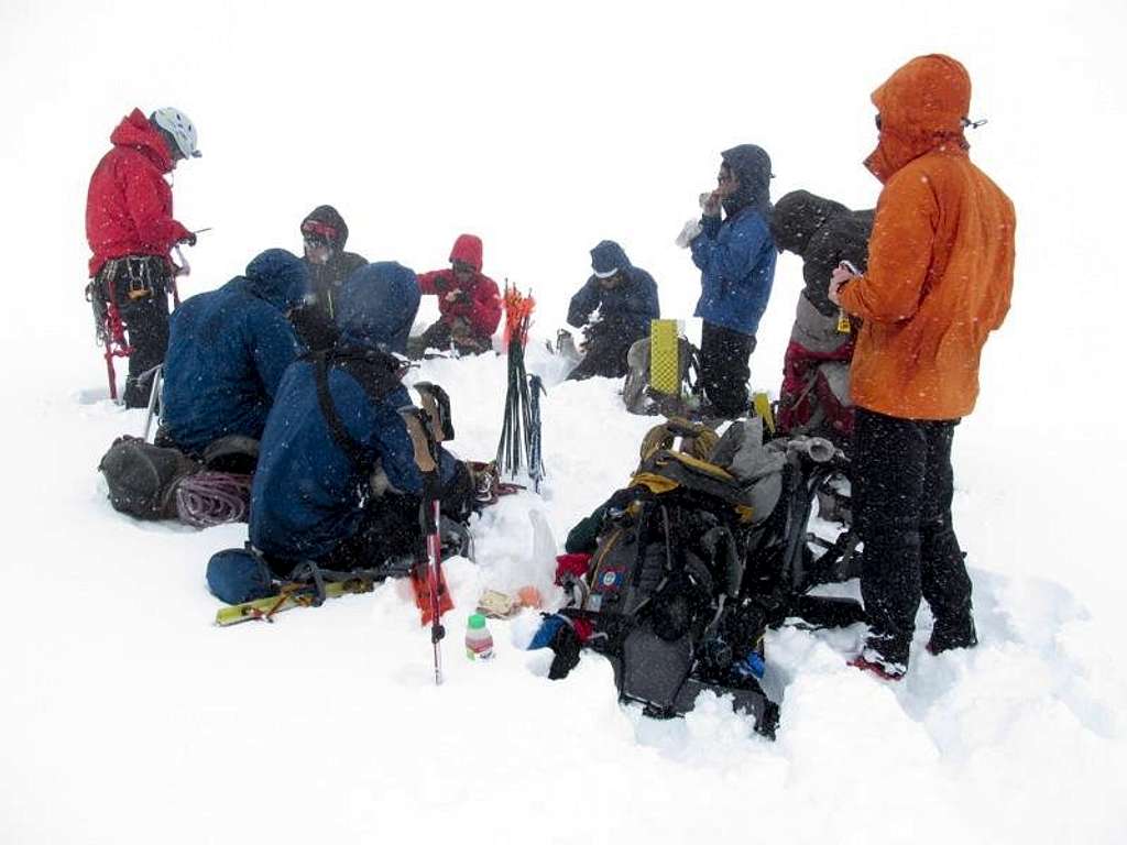 Crevasse rescue practice at Mount Rainier