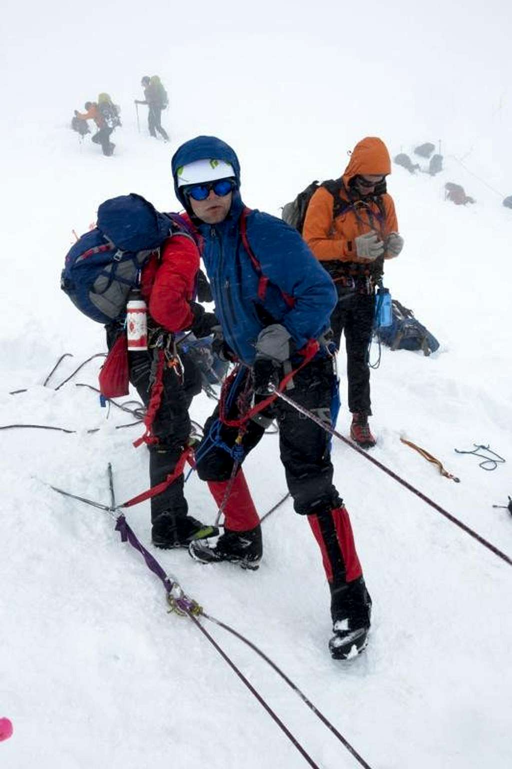 Crevasse rescue practice at Mount Rainier