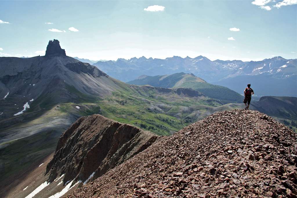 Descending summit ridge