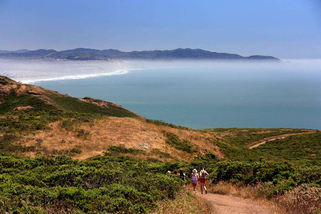 Hikers in the Marin Headlands