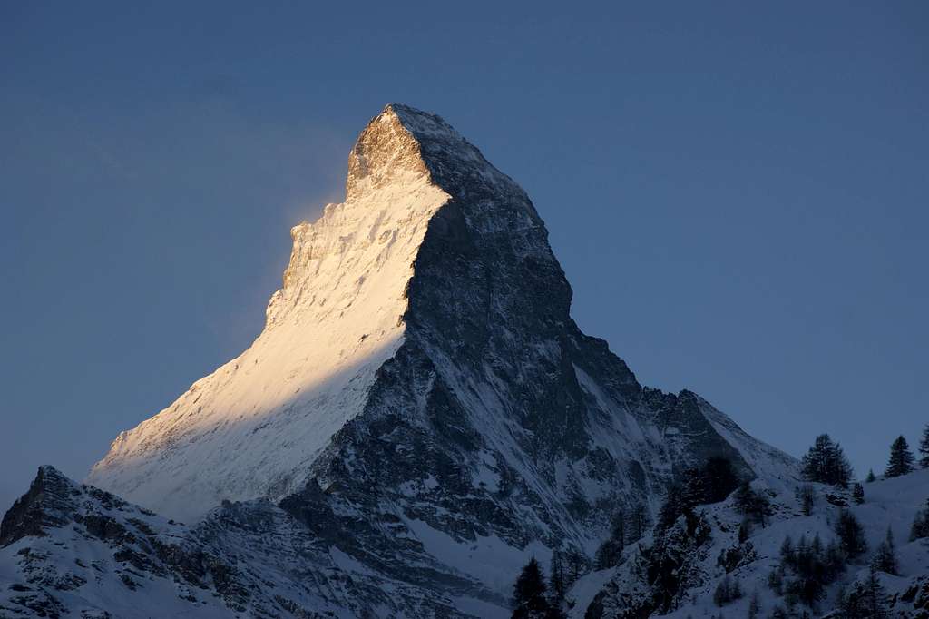 The Matterhorn on a clear winter morning
