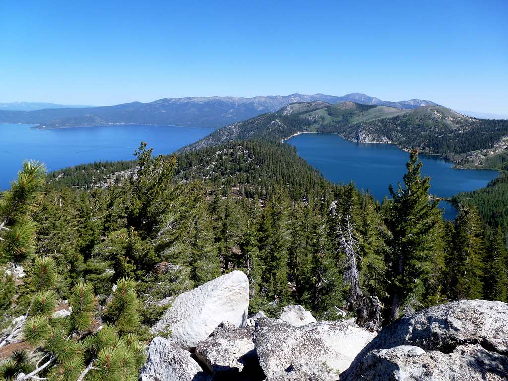 View of Lake Tahoe and Marlette Lake from Peak 8738
