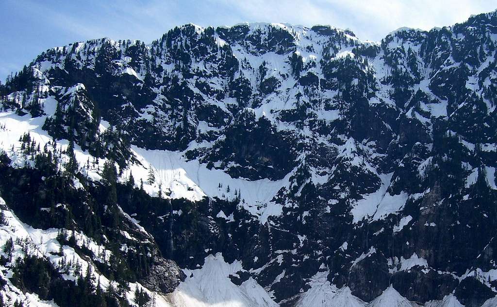 North side of Mt. Pilchuck's east summit (East Knob) from Lake 22
