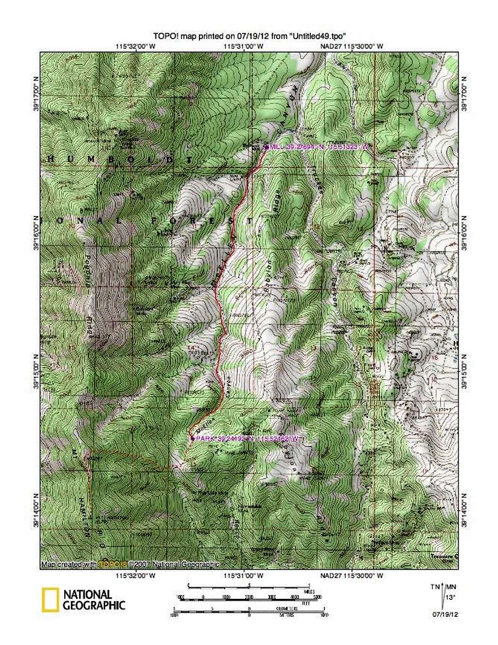 Mount Hamilton (NV) map
