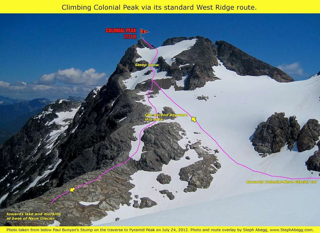 Colonial Peak route overlay