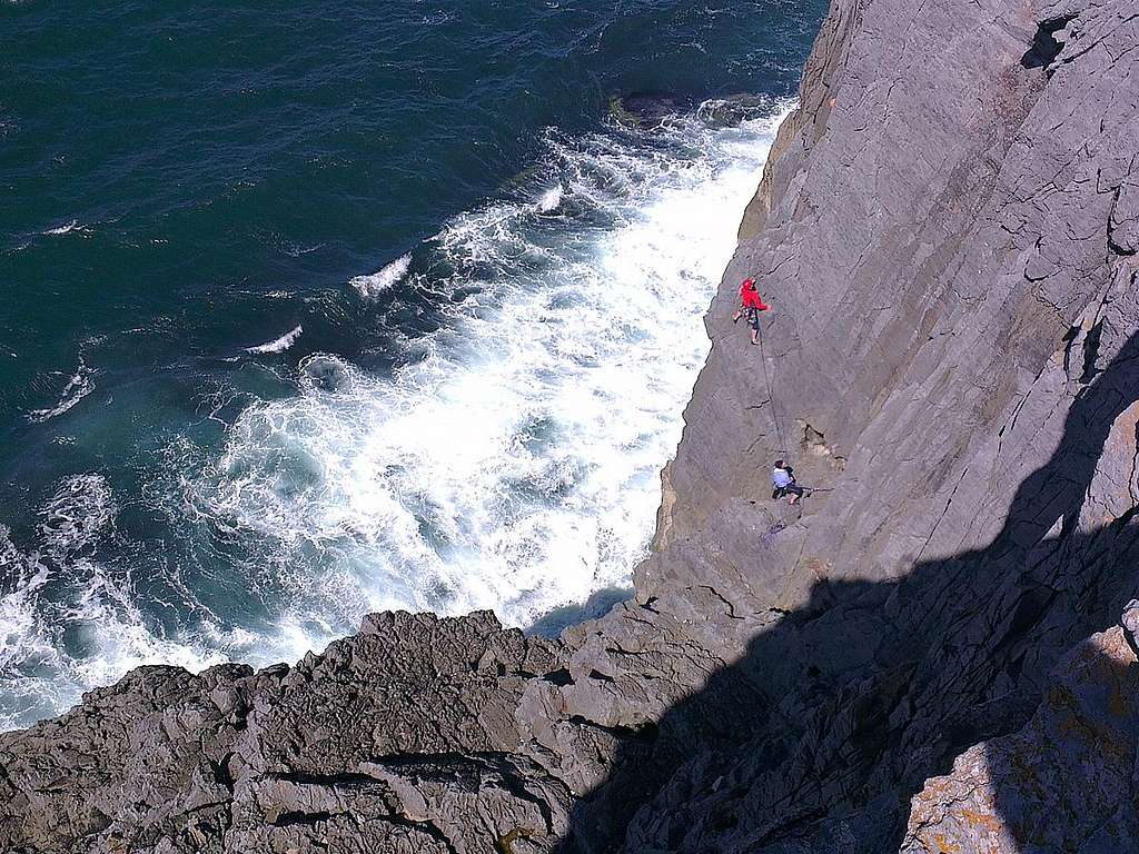 Rock climbing at Pembroke