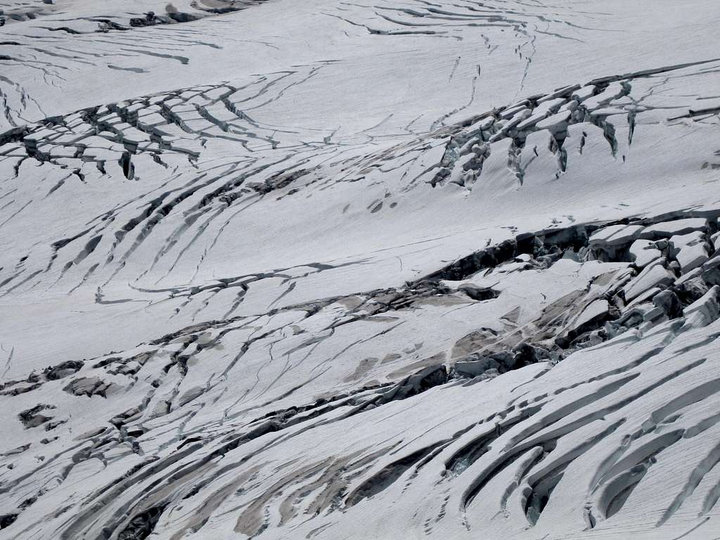Lower Emmons Glacier crevasses