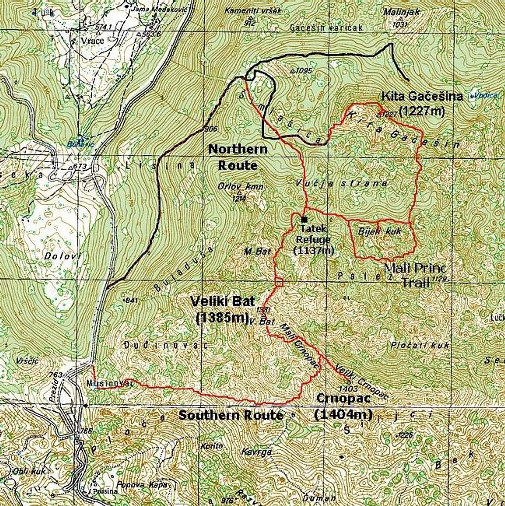 Map of small part of Crnopac...