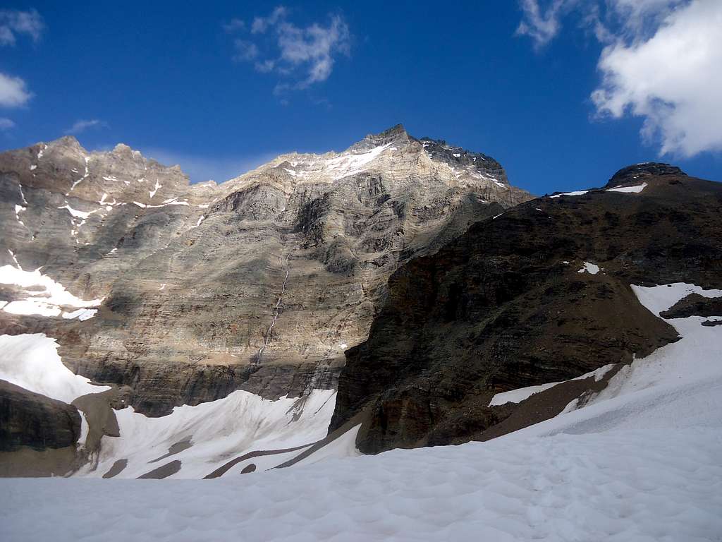 Hungabee Mountain from Opabin Glacier