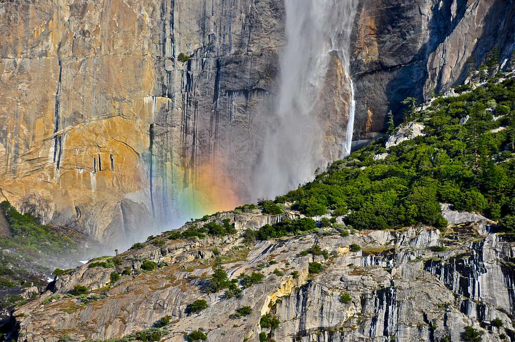 Rainbow on the base of  Yosemite Falls