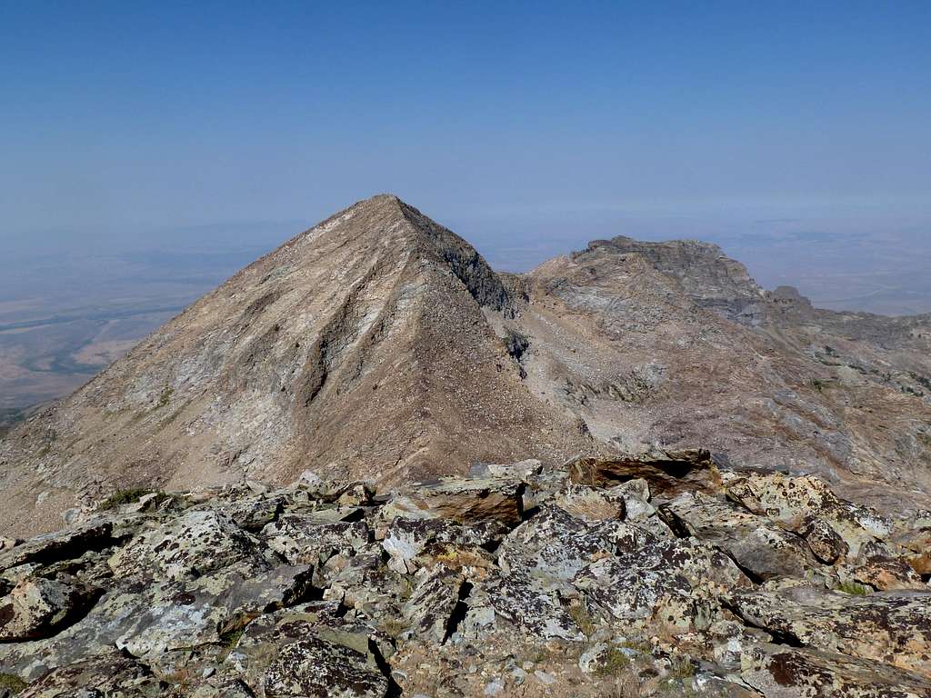 Ruby Dome and Lee Peak seen from the summit of Ruby Pyramid