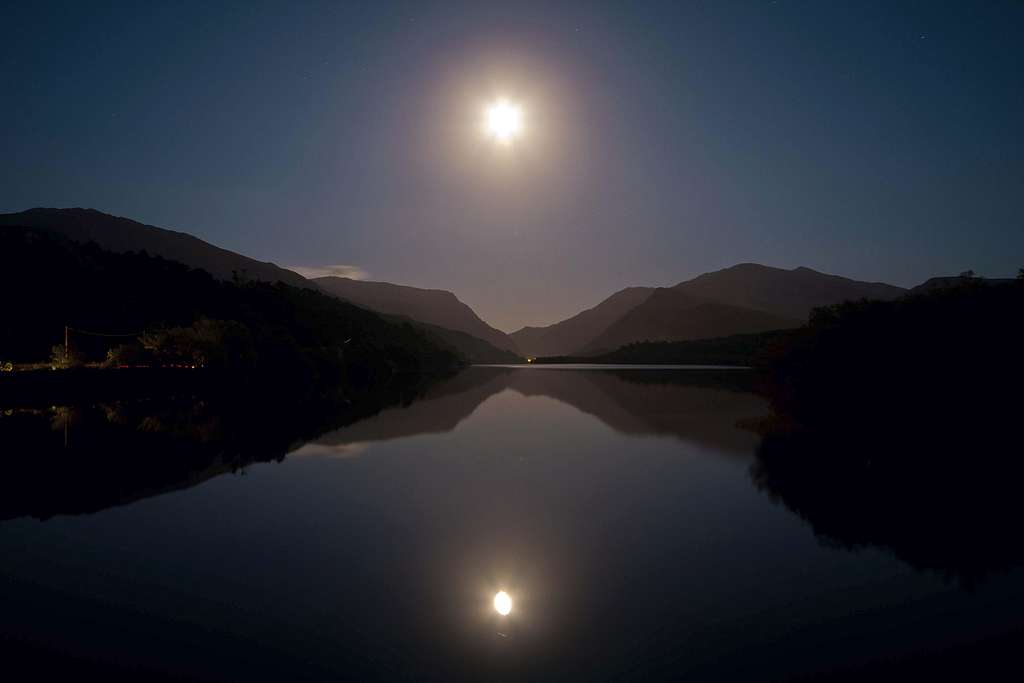 Moonlight over Llyn Peris