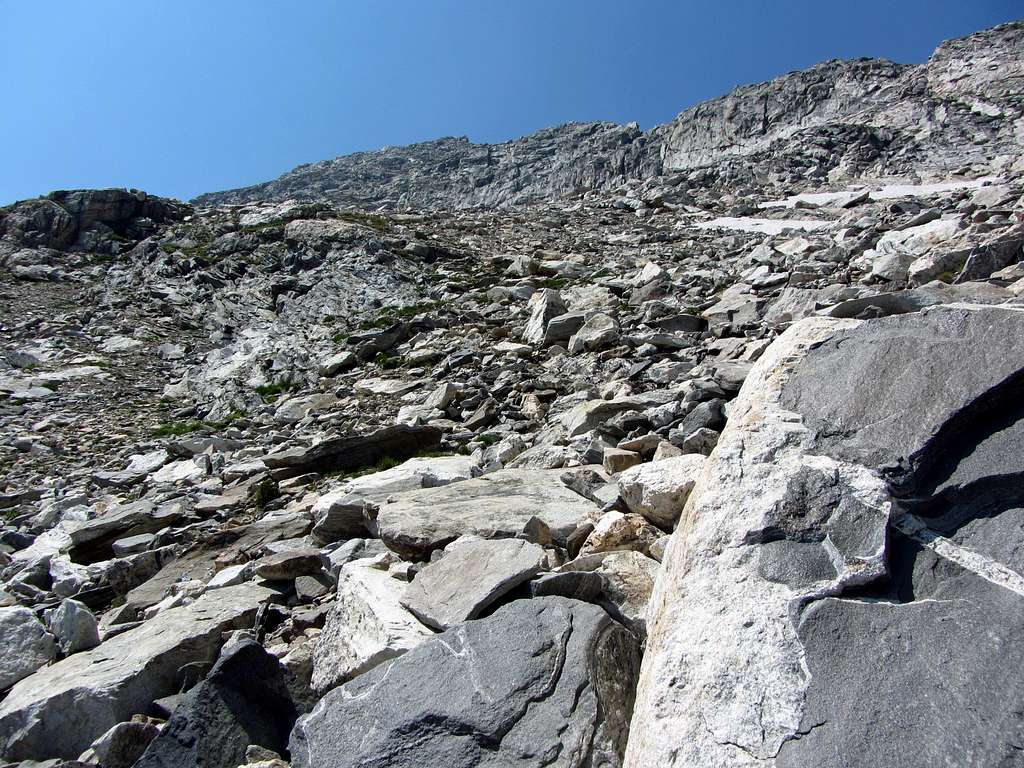 Looking up Buck East Face