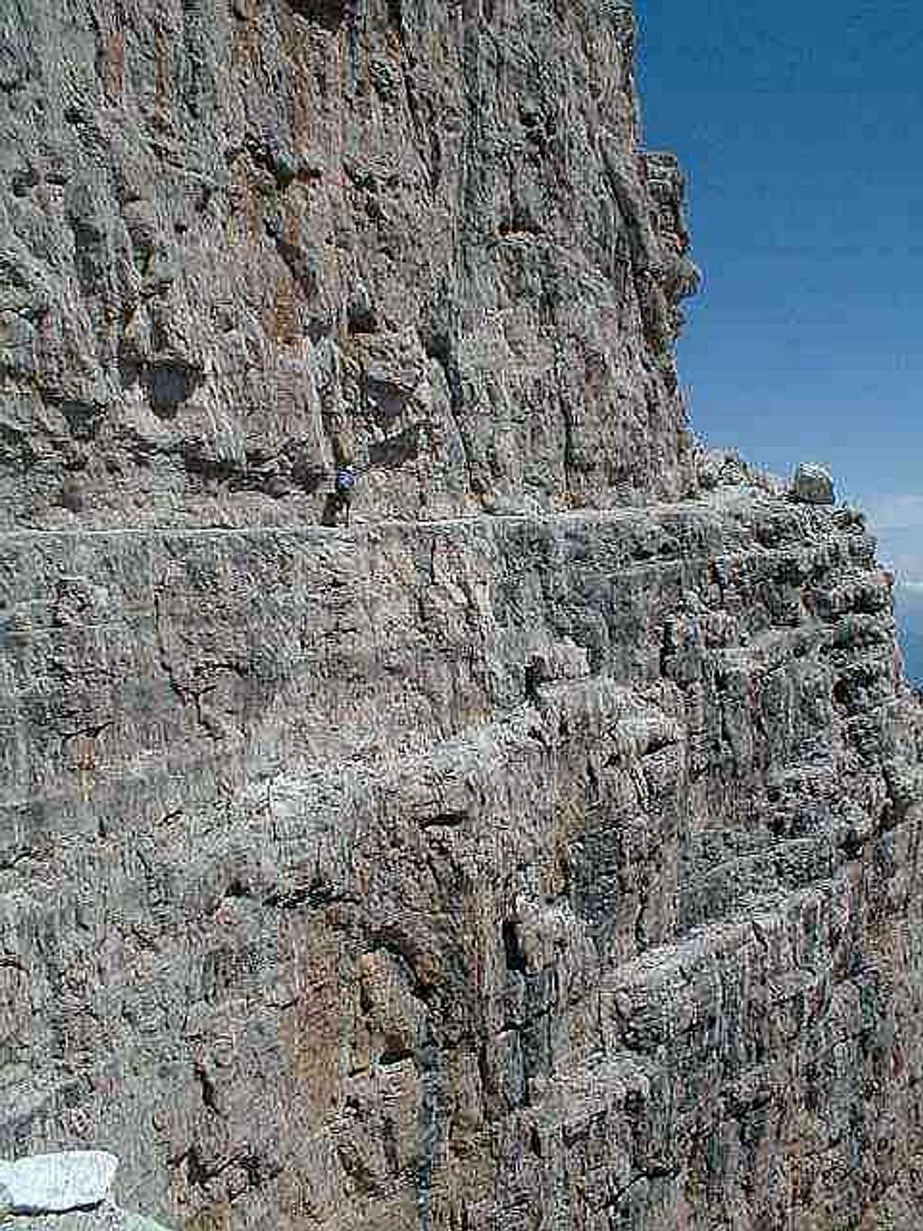 the narrow ledge of sentiero...