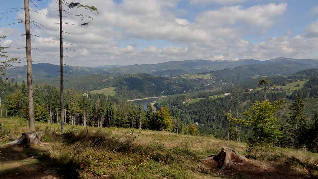 Looking down to the Wisła valley from the pass Kubalonka