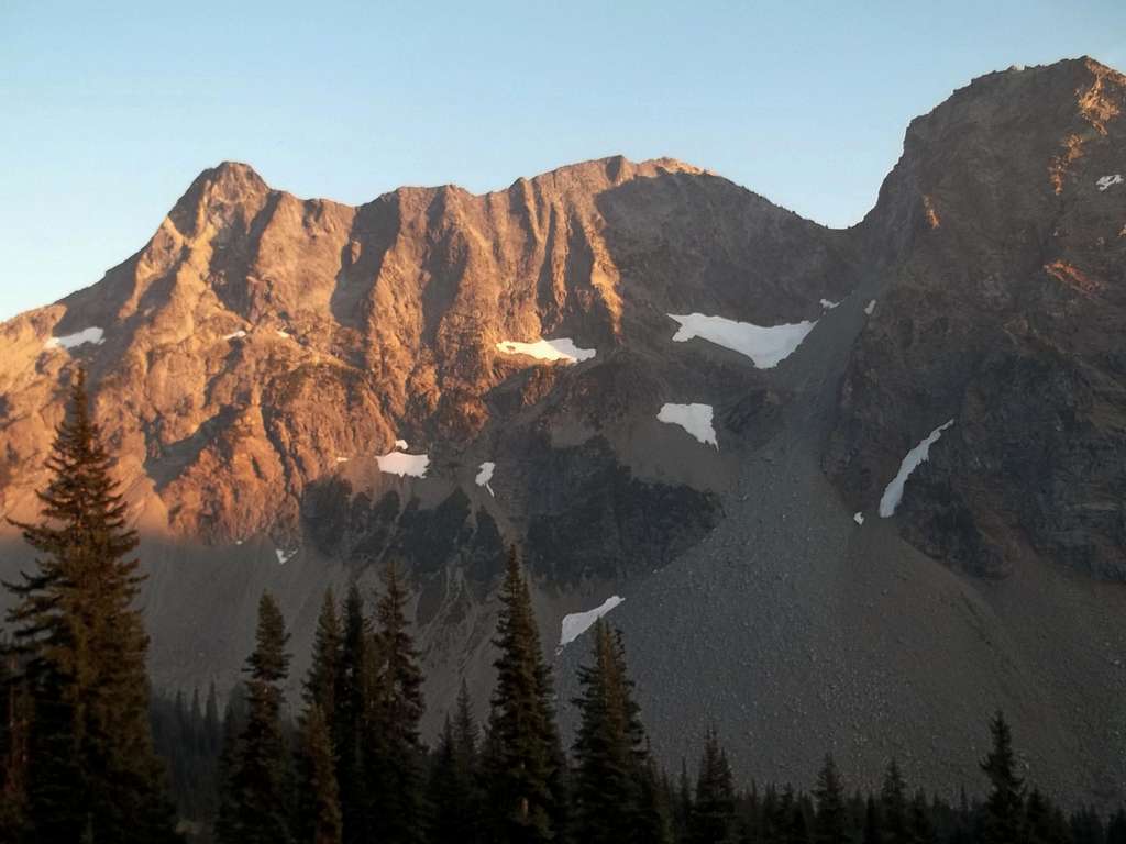 Sun on the face of the peaks