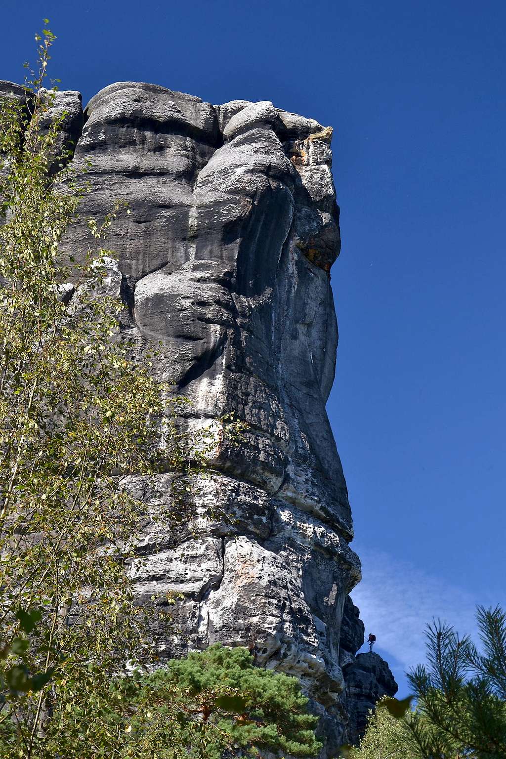 A climber going up Falkenstein
