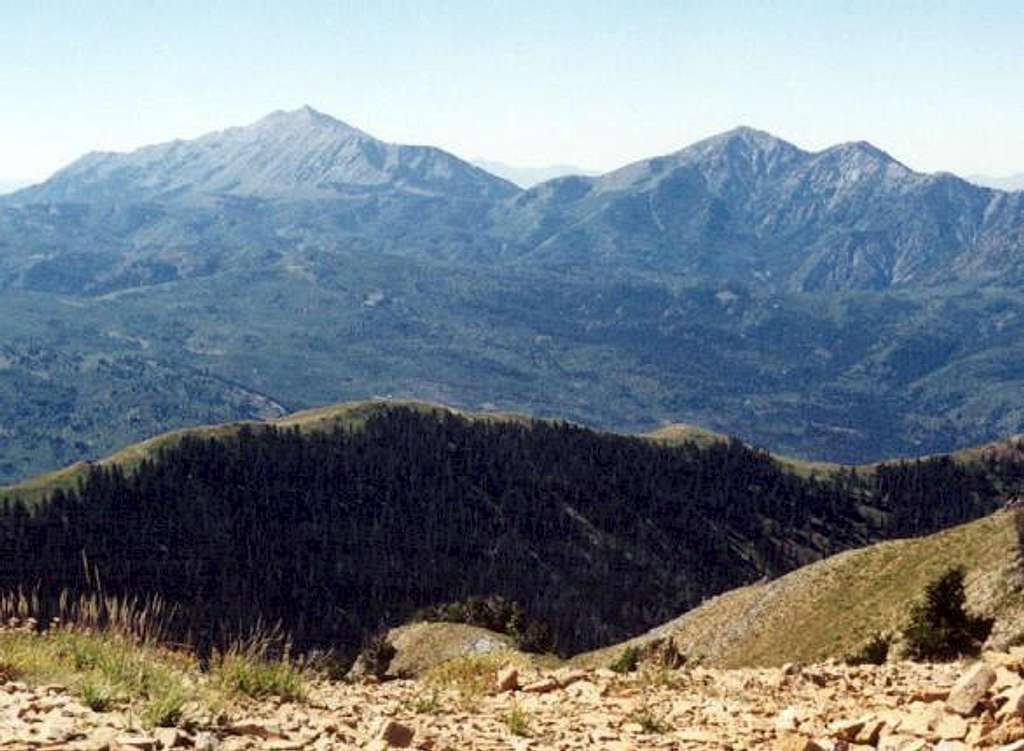 View south from summit to Mt....