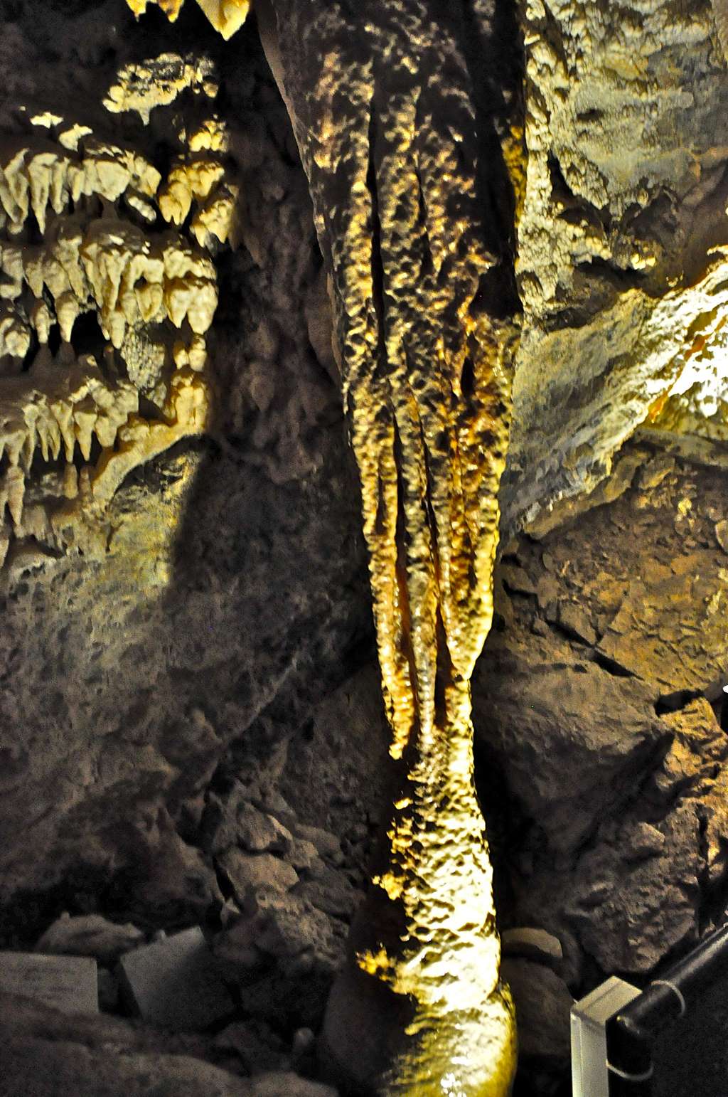 Timpanogos Caves stalactite/stalagmite connected