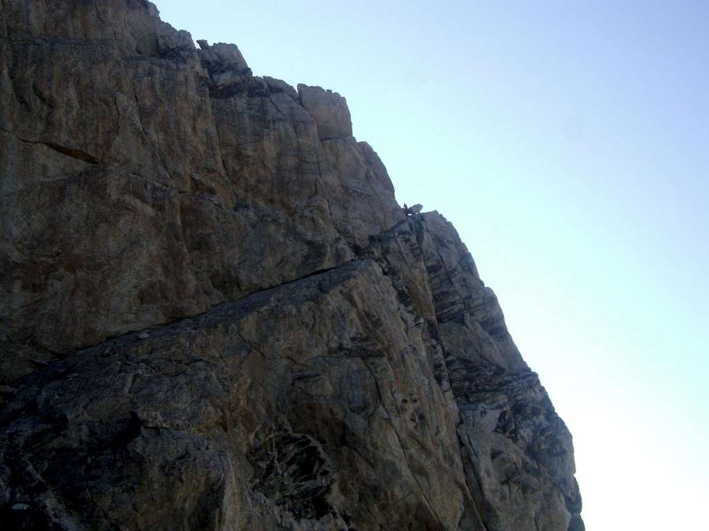 Wall Street-The first pitch of the upper Exum ridge of the Grand Teton