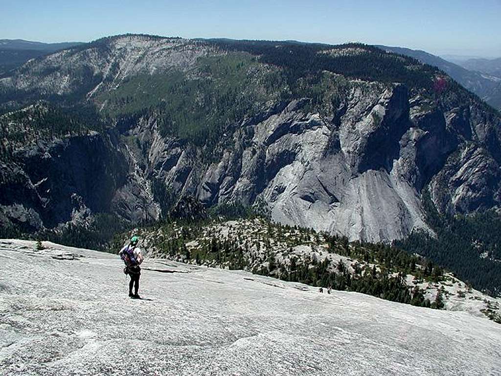 Climber enjoying the view of...