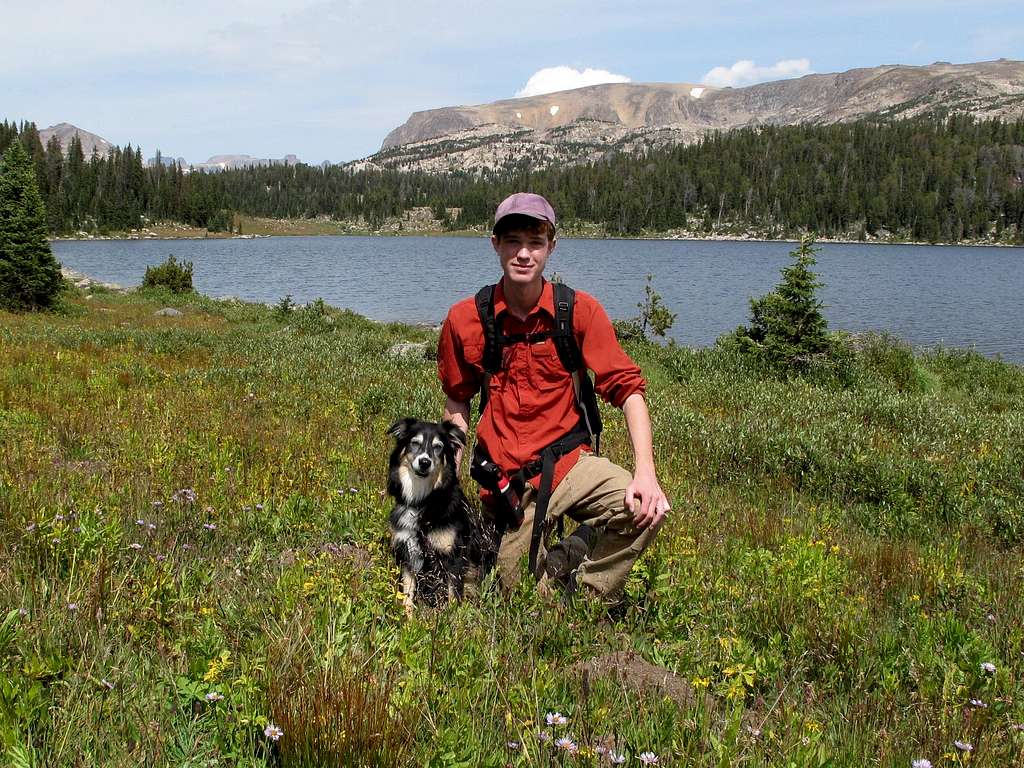 Me and my dog Cinco in the Beartooth Mountains