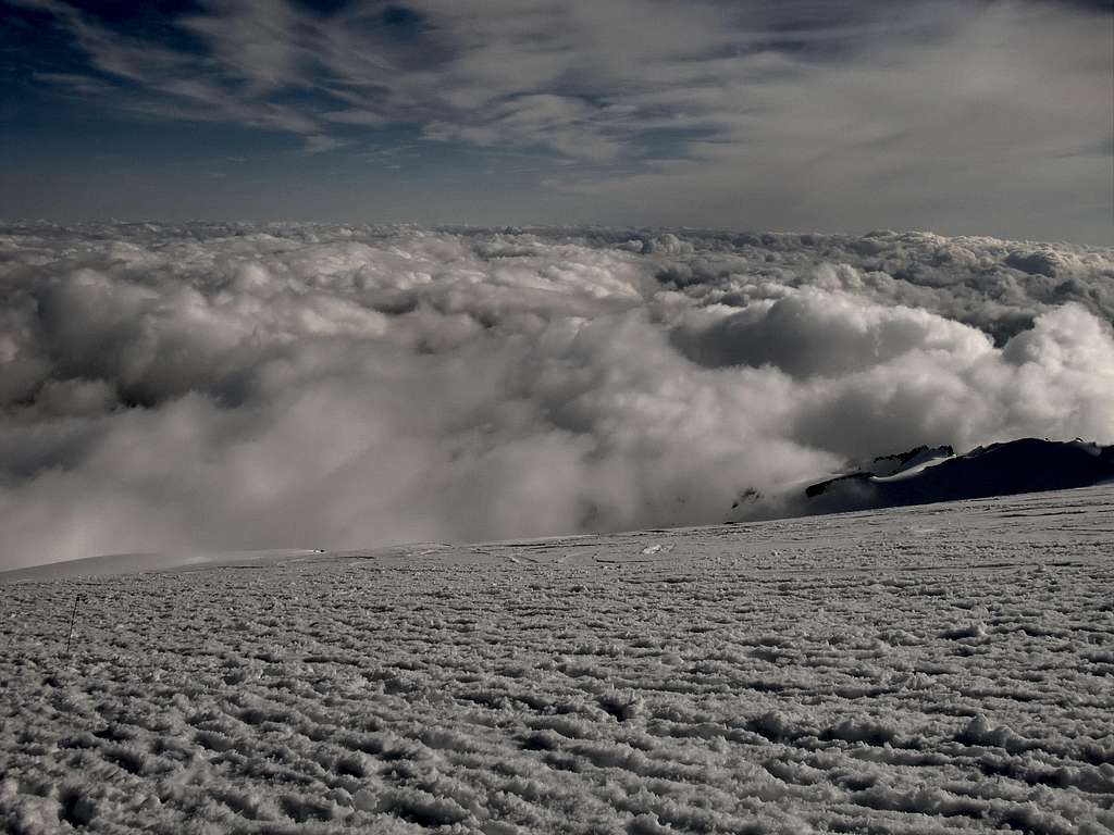 A ocean of clouds on Mt Rainier