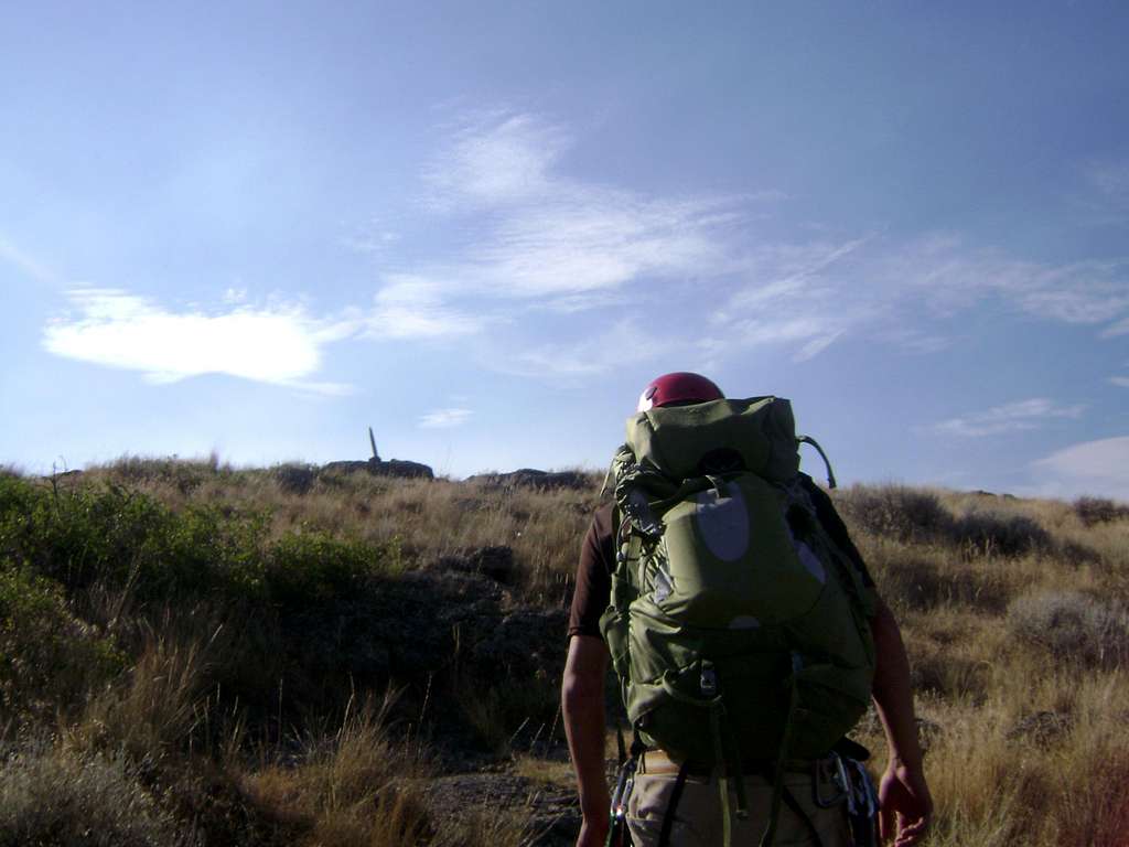 Headed to the summit marker on Devils Tower