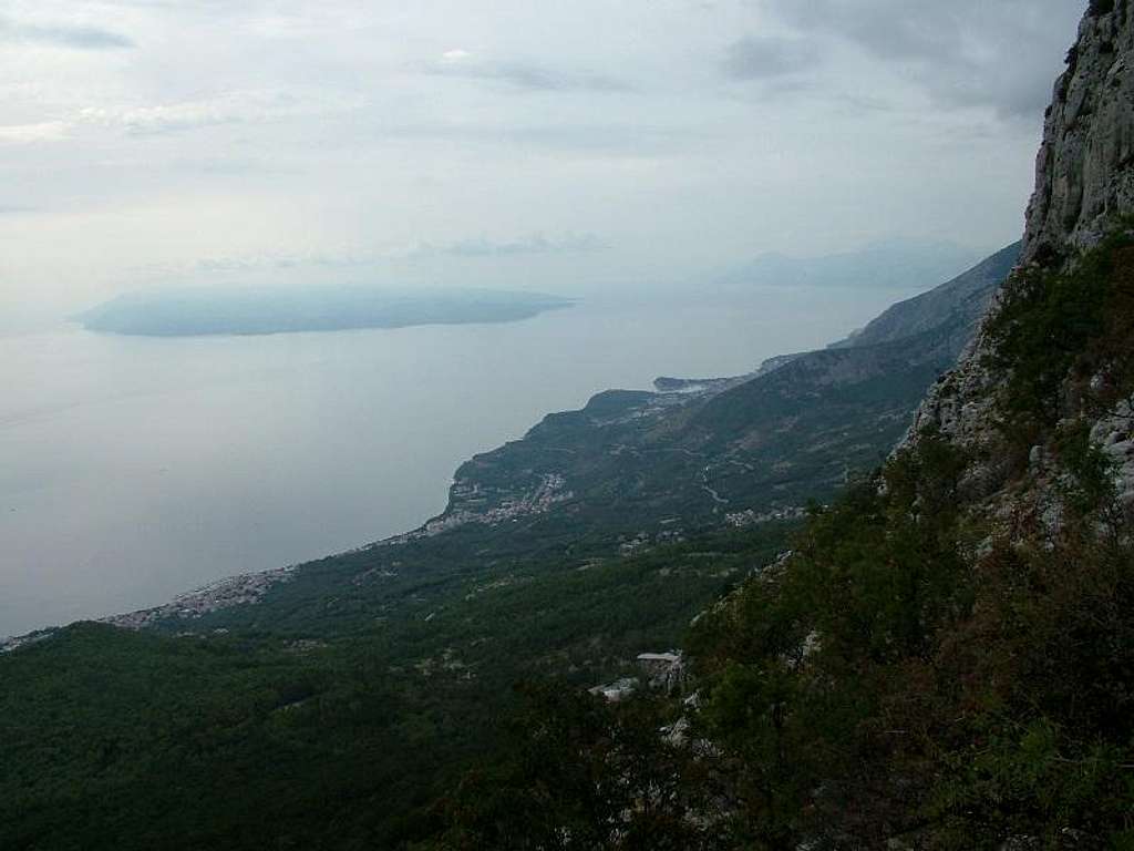 Adriatic island Brac from Biokovo 