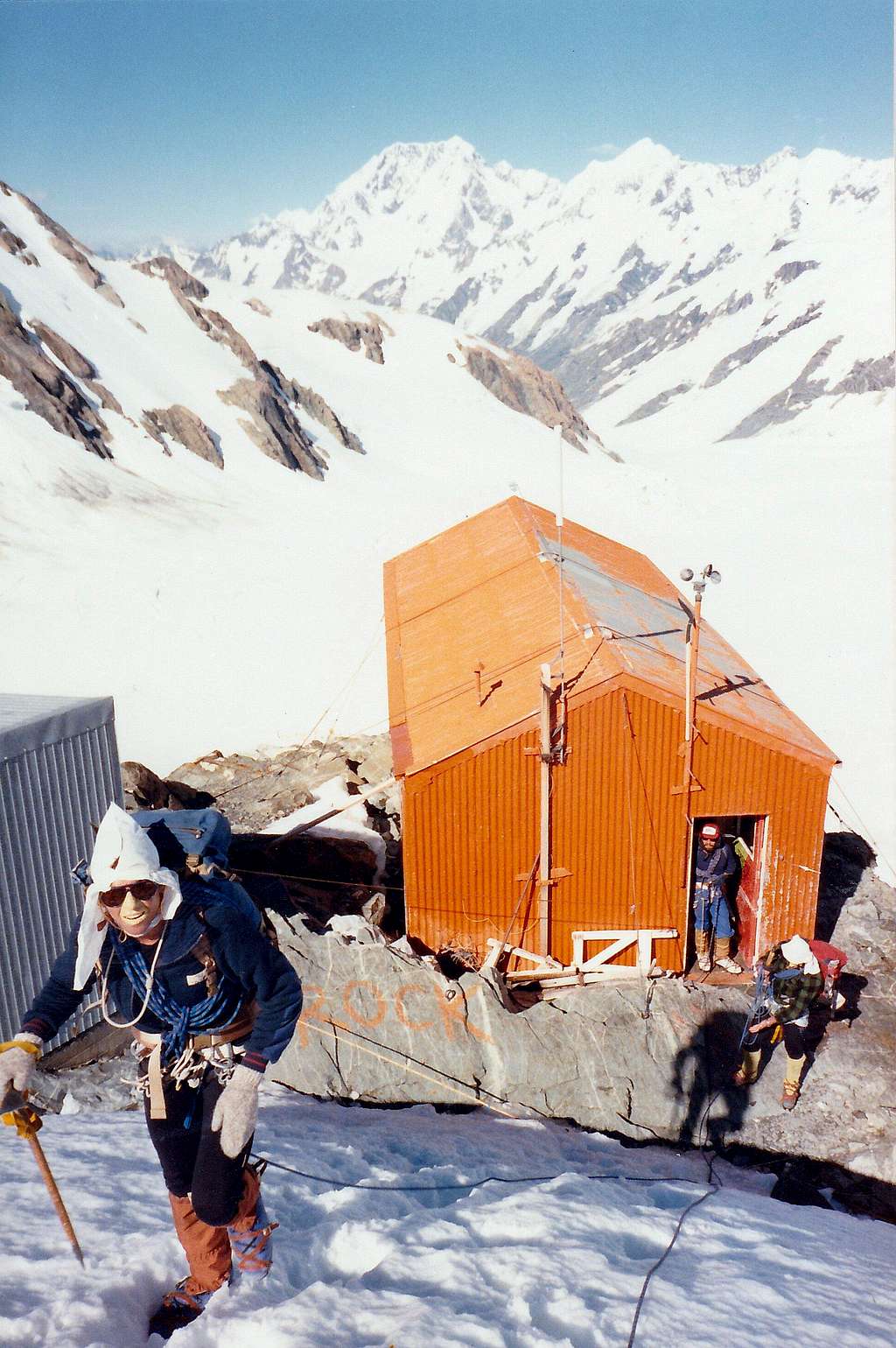 Heading out from the Tasman saddle hut,NZ in 1986